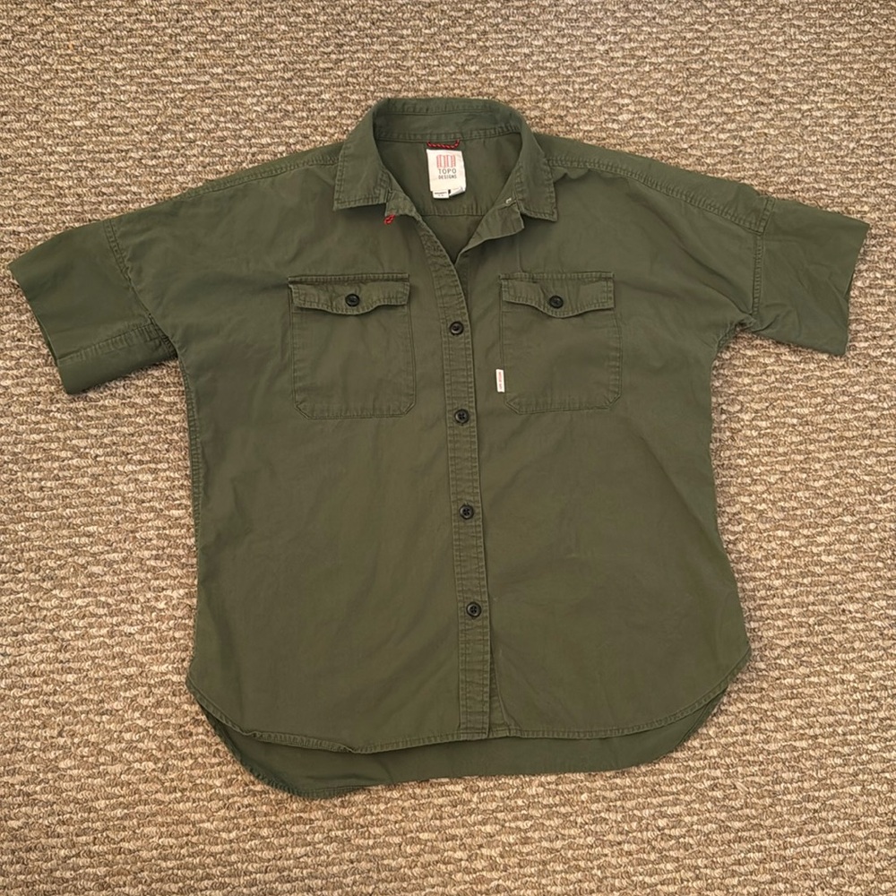 Topo Designs Oversized Shirt - Short Sleeve - Women’s Size Medium - Green